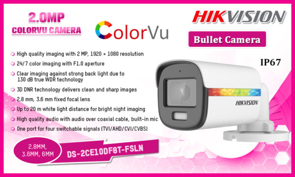 Bullet ColorVu with Mic  DS-2CE10DF8T-FSLN