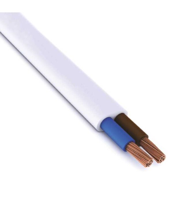 0.75mm 2core flat cable white / M