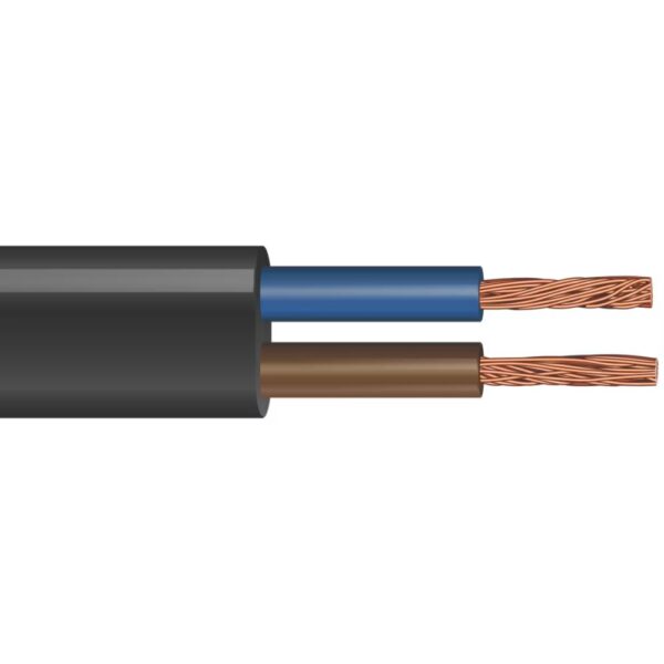 0.75mm 2core Flat black cable  / M