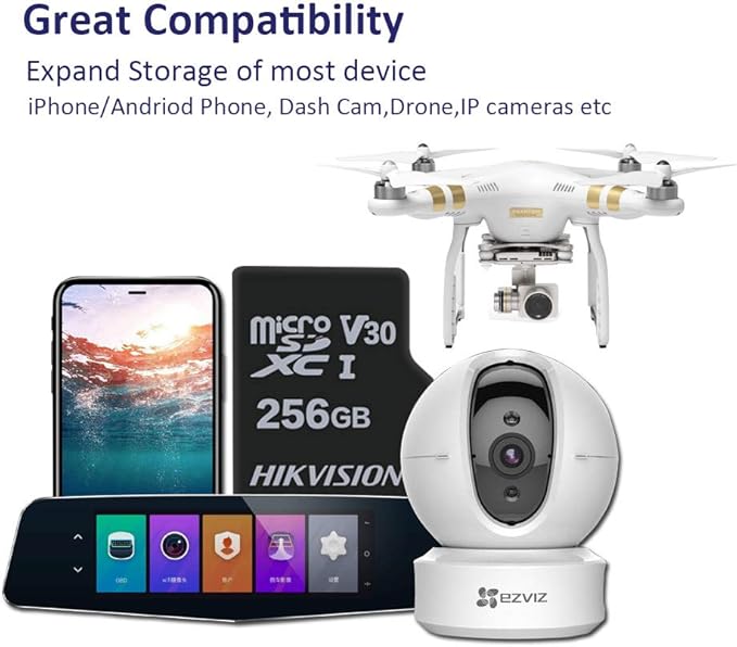 Hikvision Flash SD Card 256GB Micro TF microSDHC/microSDXC Class 10 UHS-I Up to 92MB/s (HS-TF-E1) - Image 3